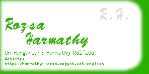 rozsa harmathy business card